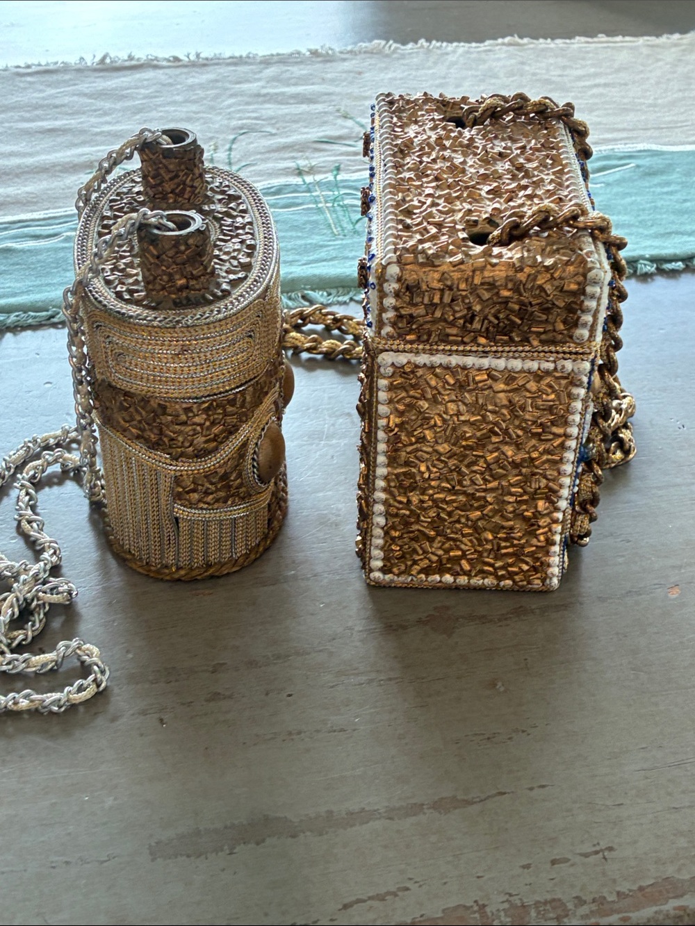 Mary Frances Gold and Navy Embellished Mini Crossbody Set - Picture 10 of 16